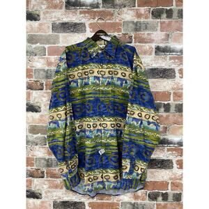 Vintage 90s The Territory Ahead All Over Print Button Shirt Colorful Abstract XL